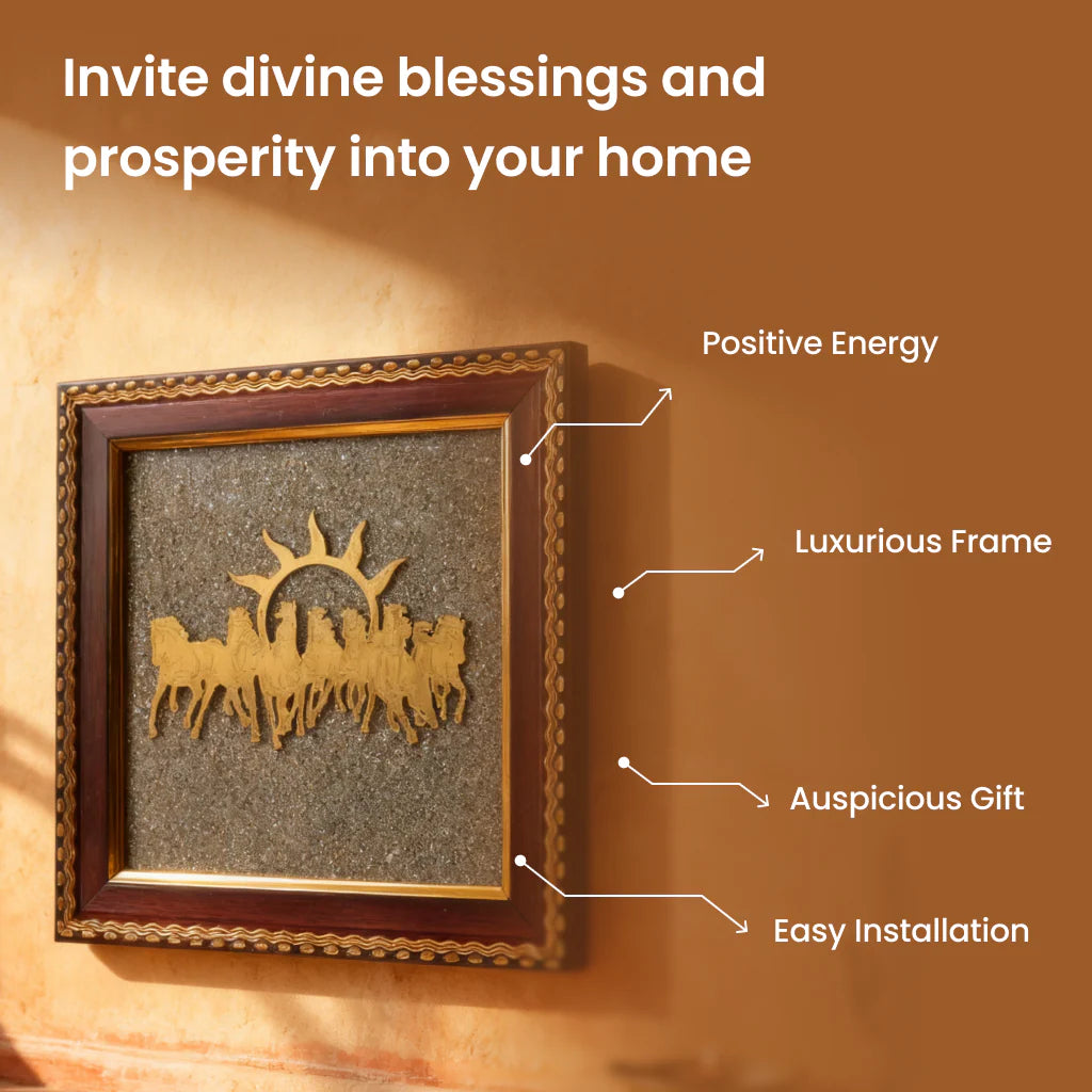 7 Horses on Raw Pyrite Frame